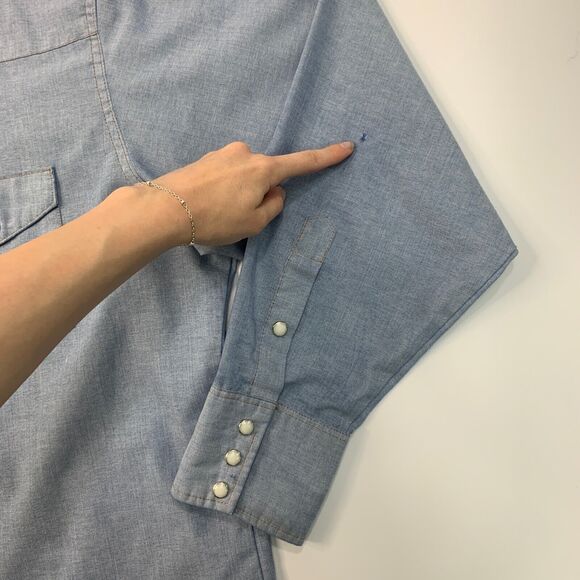 Vintage Wrangler Shirt Mens 18 Pearl Snap Button Arizona Cowboy College *READ - Picture 3 of 11